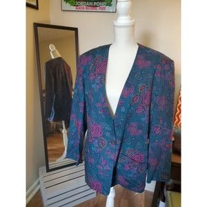 Pendleton Floral Blazer Vintage 90s size 16